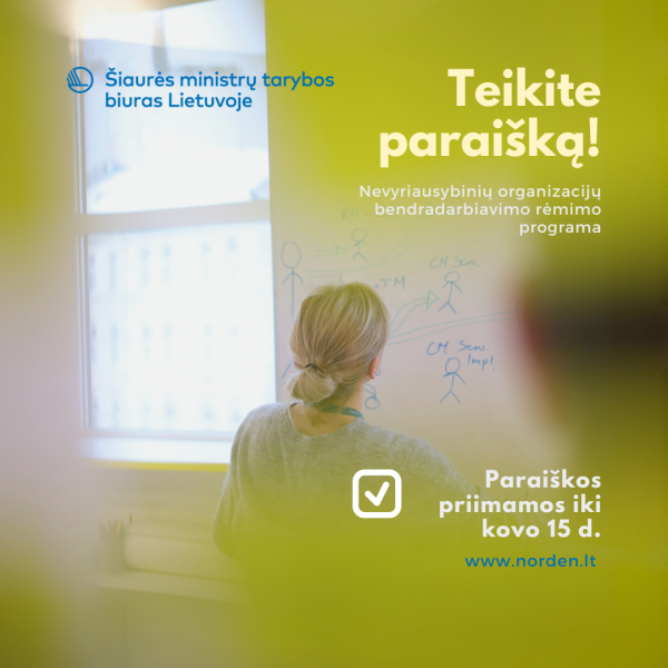NVO bendradarbiavimo rėmimo programa laukia paraiškų: dėmesys visuomenės atsparumą stiprinančioms...