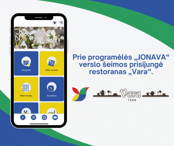 Prie programėlės „Jonava“ verslo šeimos prisijungė restoranas „Vara“